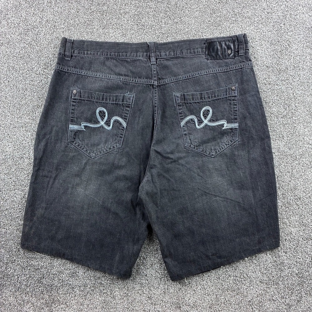 Vintage Y2K Ecko Unltd Denim Shorts Mens 44 Black Cotton Baggy Hip Hop